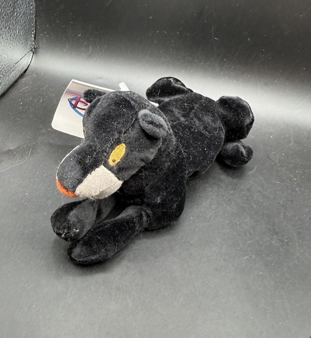The Disney Store Jungle Book Bagheera Leopard 8" Plush Bean Bag Toy MWT!